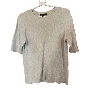 Banana Republic Women’s Ribbed Knit Top Size M Gray Short Sleeve Casual Work